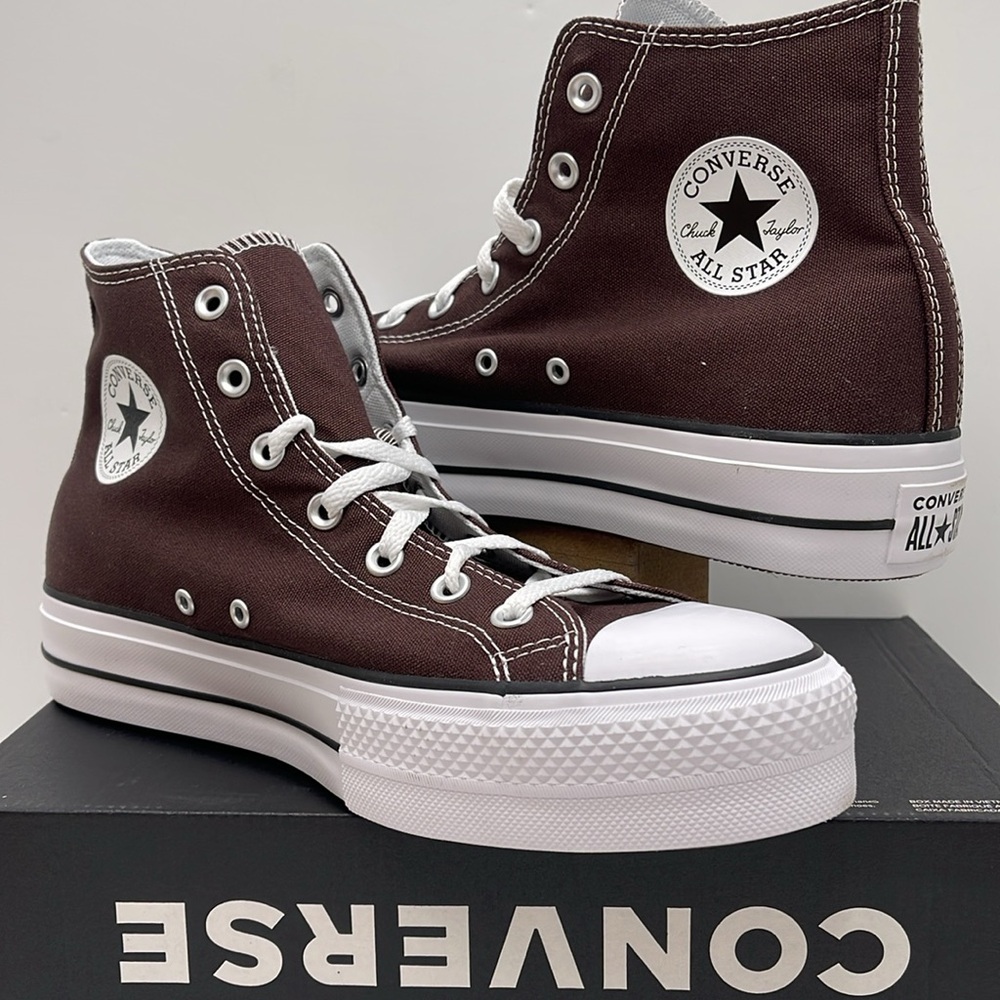 Converse Men’s CTAS LIFT HI
DARK ROOT/WHITE/BLACK A09990C Platforms Sneakers